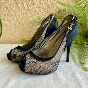 Guess brand lace accent spike heels